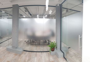 UALCOM designed new office for «Business Class Consolidator» company by glass partitions.